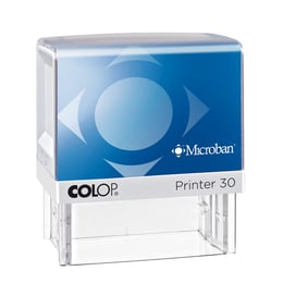 Colop Печат Printer 30 Microban, антибактериален, правоъгълен, 18 x 47 mm, син