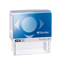 Colop Печат Printer 40 Microban, антибактериален, правоъгълен, 23 x 59 mm, син