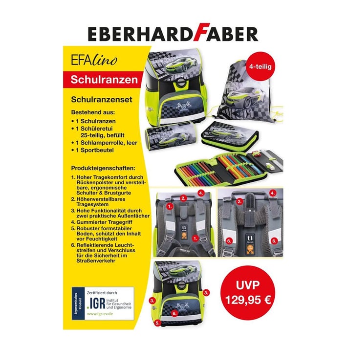 Eberhard Faber Раница Race car, 4 части