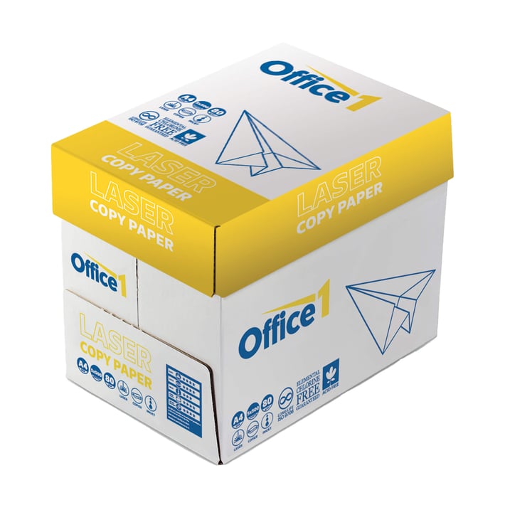 Office 1 Копирна хартия Laser Copy, A4, 80 g/m2, 500 листа, 5 пакета