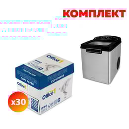 Office 1 Копирна хартия Premium, A4, 80 g/m2, 30 кашона, в комплект със Sencor Машина за кубчета лед SIM3500SS, 105 W, 12 kg