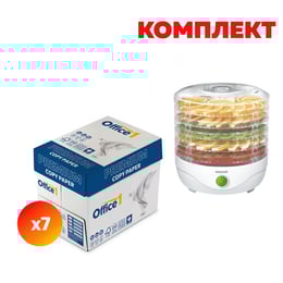 Office 1 Копирна хартия Premium, A4, 80 g/m2, 7 кашона, в комплект с Уред за сушене на храни Sencor SFD 750WH, 250 W