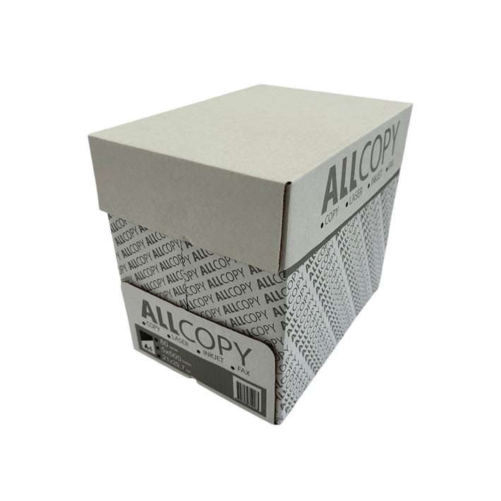 Копирна хартия All Copy, A4, 80 g/m2, 500 листа, 5 пакета