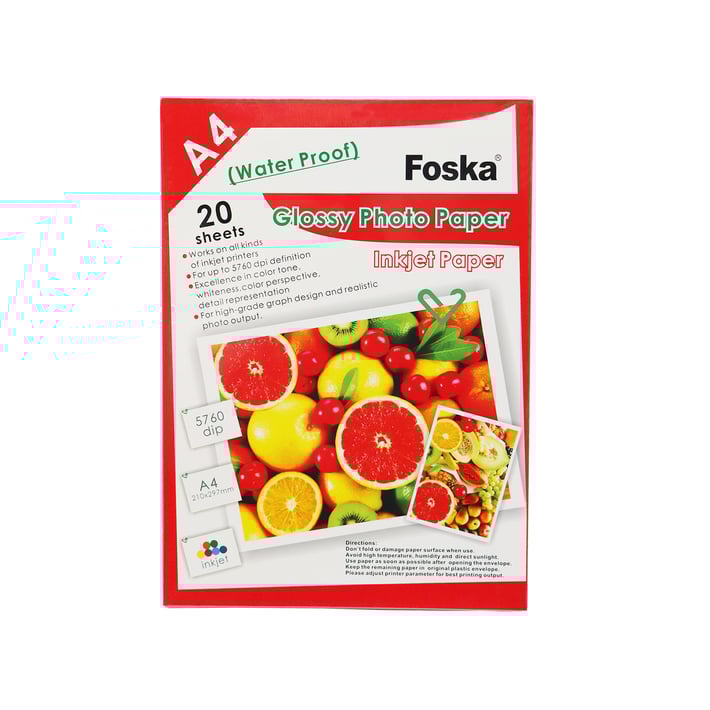 Foska Фото хартия, A4, 180 g/m2, гланц, 20 листа
