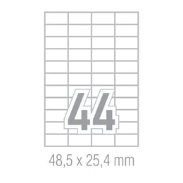 Office 1 Самозалепващи етикети, A4, 48.3 x 25.44 mm, прави ъгли, 100 листа