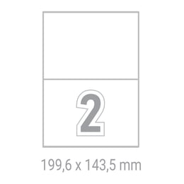 Tanex Самозалепващи етикети, A4, 199.6 x 143.5 mm, 2 броя, 100 листа