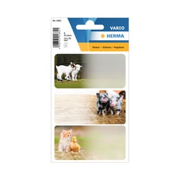 Herma Самозалепващи етикети Животни от ферма, ученически, 9 броя