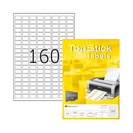 Top Stick Самозалепващи етикети, A4, заоблени, 22 х 12 mm, 160 броя, 100 листа