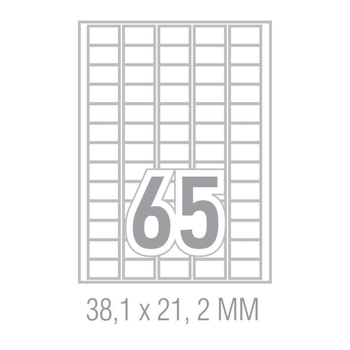 Tanex Самозалепващи етикети, A4, 38.1 x 21.2 mm, прави ъгли, 25 листа