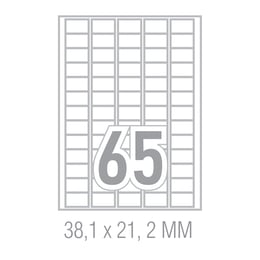 Tanex Самозалепващи етикети, A4, 38.1 x 21.2 mm, прави ъгли, 25 листа