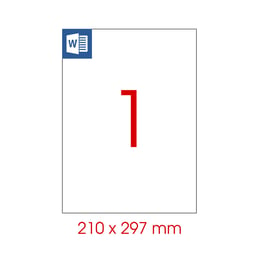 Tanex Самозалепващи етикети, A4, 210 x 297 mm, прозрачни, 25 листа