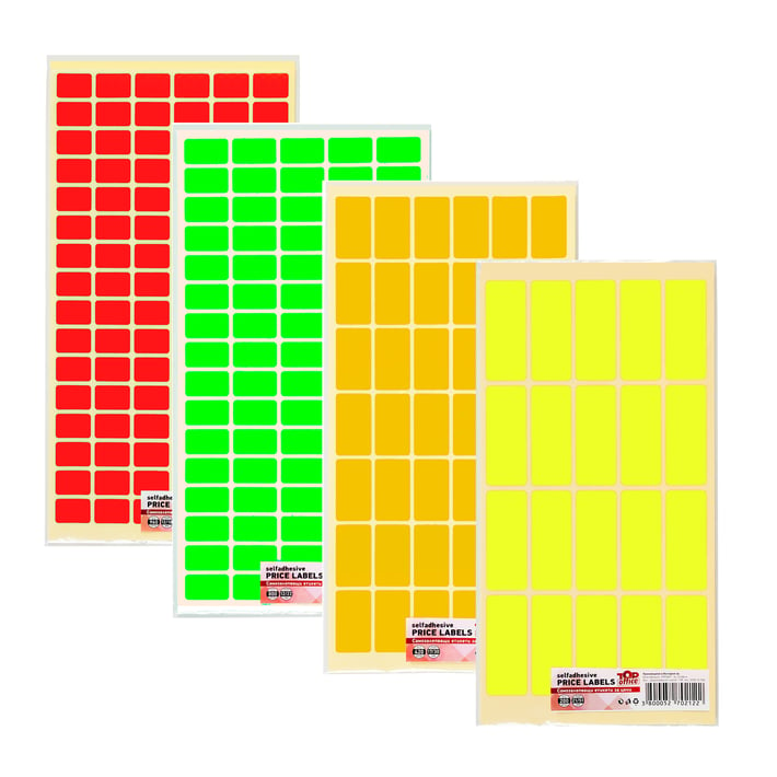 Top Office Самозалепващи етикети за цени, 12 x 22 mm, оранжеви, 800 броя