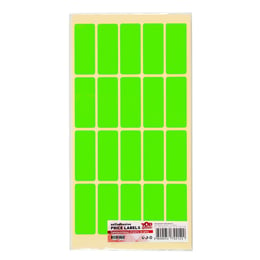 Top Office Самозалепващи етикети за цени, 21 x 51 mm, зелени, 200 броя