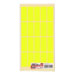 Top Office Самозалепващи етикети за цени, 21 x 51 mm, жълти, 200 броя