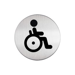 Durable Пиктограма - Тоалетна за хора с увреждания, алуминиева, диаметър 83 mm