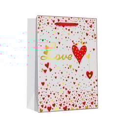 Подаръчна торбичка Love, 26 х 32 х 12 cm, бяла