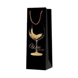 Торбичка за вино Wine Collection, чаша, 12 х 35 х 9 cm, черна