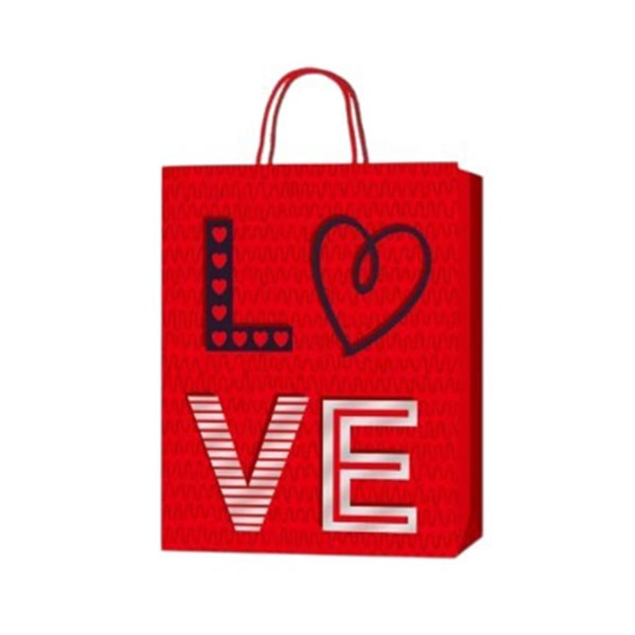 Подаръчна торбичка Love, 18 х 23 х 8 cm, червена