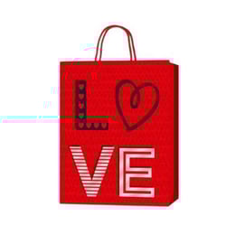 Подаръчна торбичка Love, 18 х 23 х 8 cm, червена