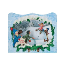 Gespaensterwald 3D Картичка Merry Christmas, игра в снега