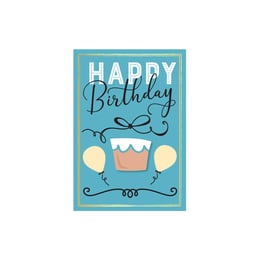 Gespaensterwald Картичка Happy Birthday, синя