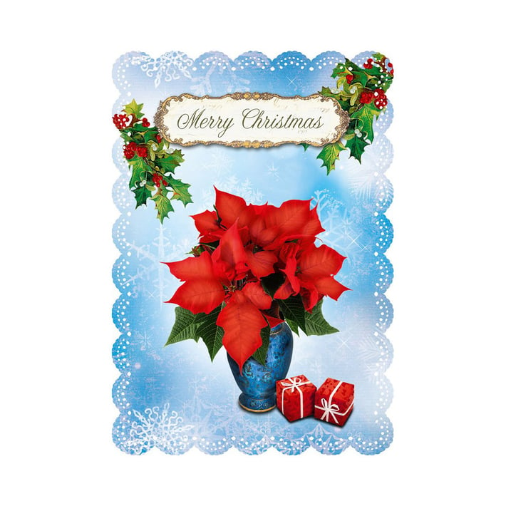 Gespaensterwald Картичка Romantique Merry Christmas, с цветя