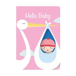 Gespaensterwald Картичка Fun-Cut, Hello Baby, розова
