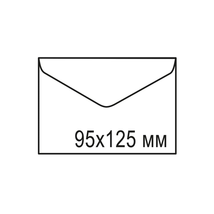 Office 1 Плик за визитки, OG19, 125 x 95 mm, хартиен, с триъгълен капак, бял, 50 броя