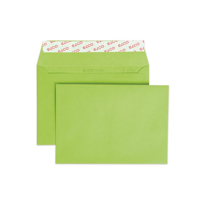 Elco Пощенски плик, C6, 114 х 162 mm, 100 g, прав капак със самозалепваща лента, светлозелен, 25 броя