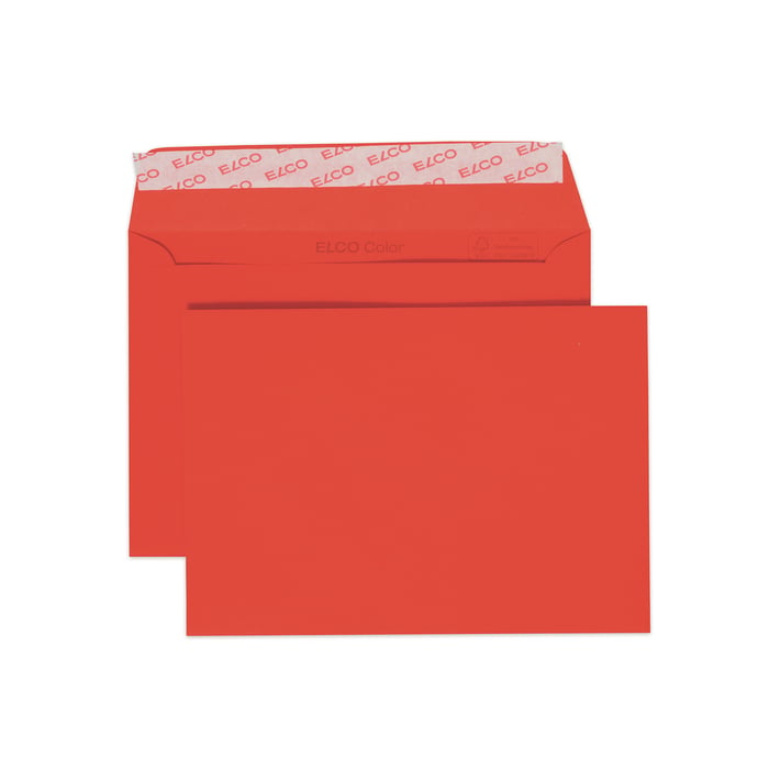Elco Пощенски плик, C6, 114 х 162 mm, 100 g, прав капак със самозалепваща лента, червен, 25 броя