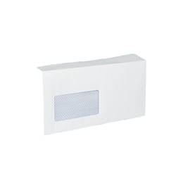 Office 1 Плик, DL, 110 x 220 mm, хартиен, с ляво прозорче, със самозалепваща лента, бял, 100 броя
