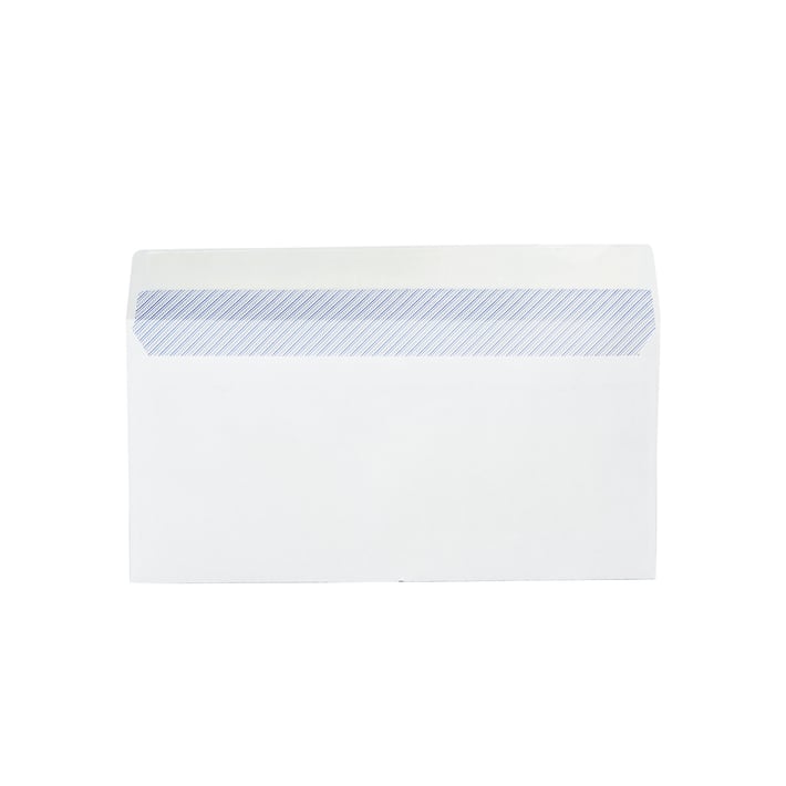Office 1 Плик, DL, 110 x 220 mm, хартиен, с ляво прозорче, със самозалепваща лента, бял, 100 броя