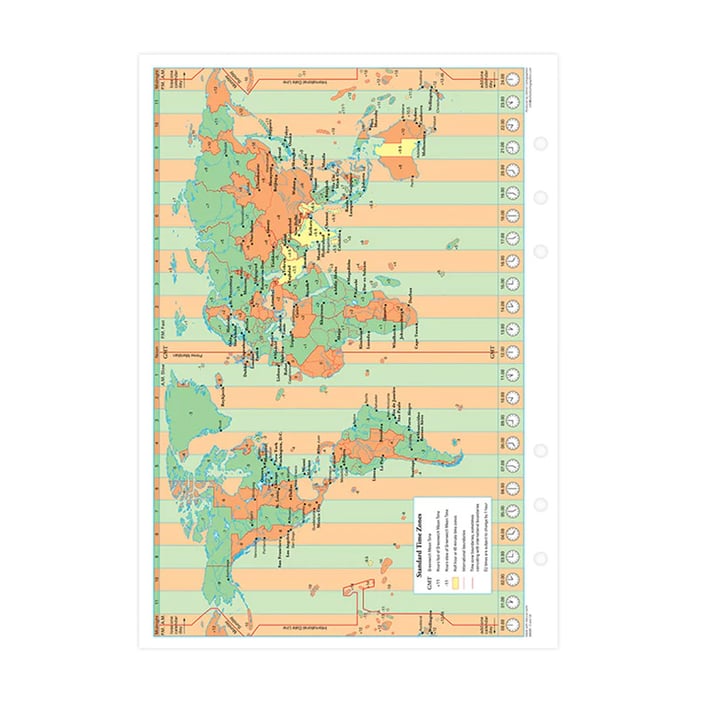 Filofax Пълнител за органайзер, A5, карта на света
