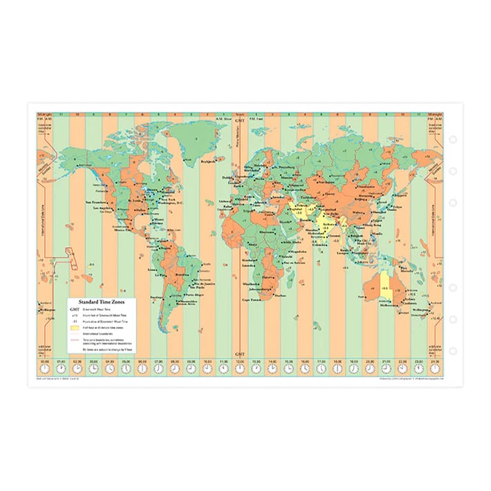 Filofax Пълнител за органайзер Personal, карта на света