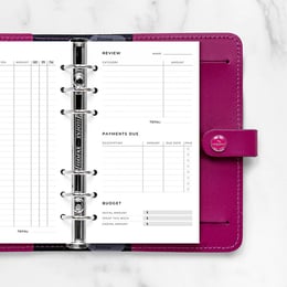 Filofax Пълнител за органайзер Minimal Personal, описване на разходи