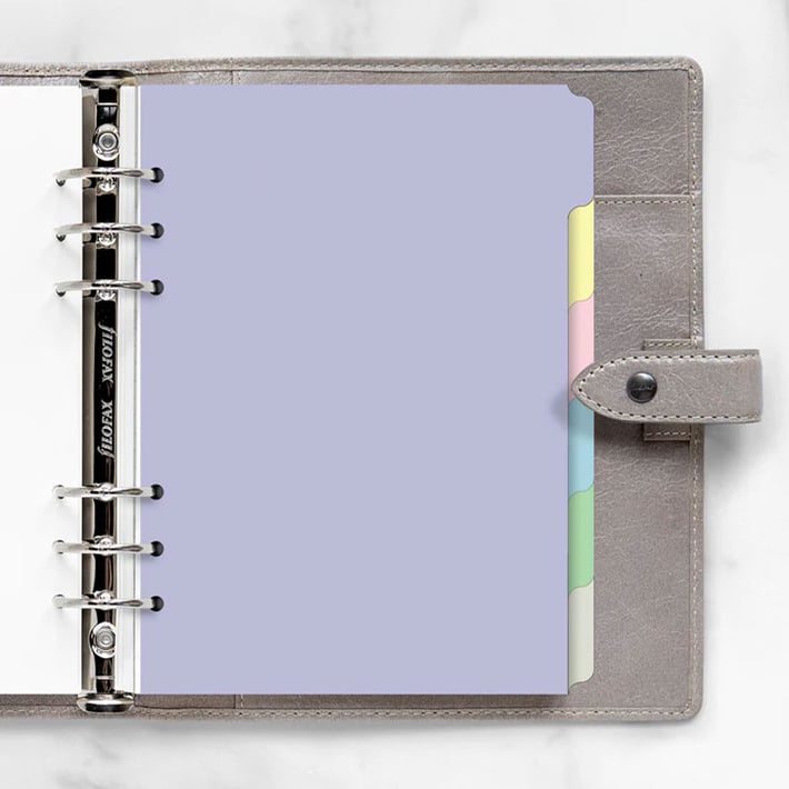 Filofax Разделител за органайзер Pastel, A5, с 6 раздела, цветен