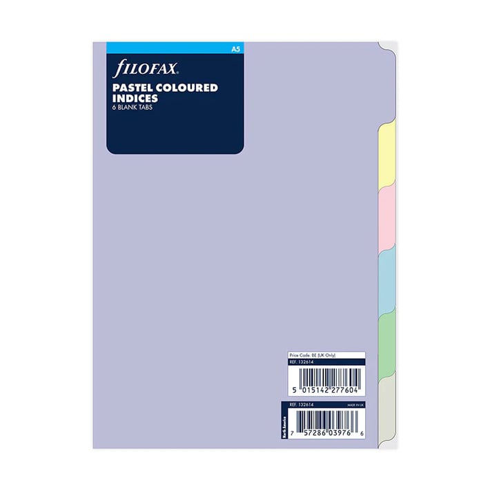 Filofax Разделител за органайзер Pastel, A5, с 6 раздела, цветен