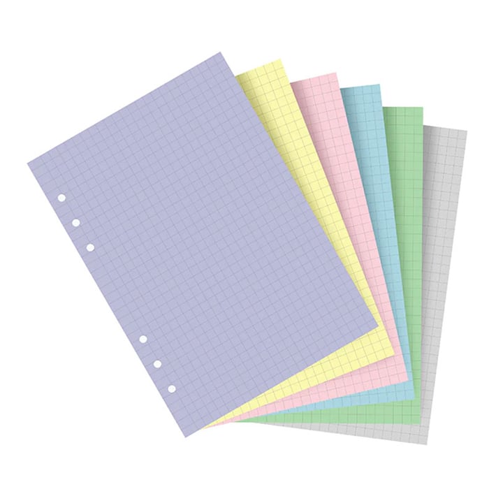 Filofax Пълнител за органайзер Pastel, A5, на квадратчета, цветен