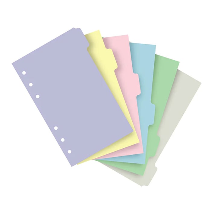 Filofax Разделител за органайзер Pastel Personal, с 6 раздела, цветен