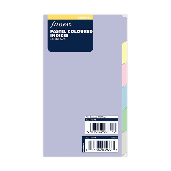 Filofax Разделител за органайзер Pastel Personal, с 6 раздела, цветен