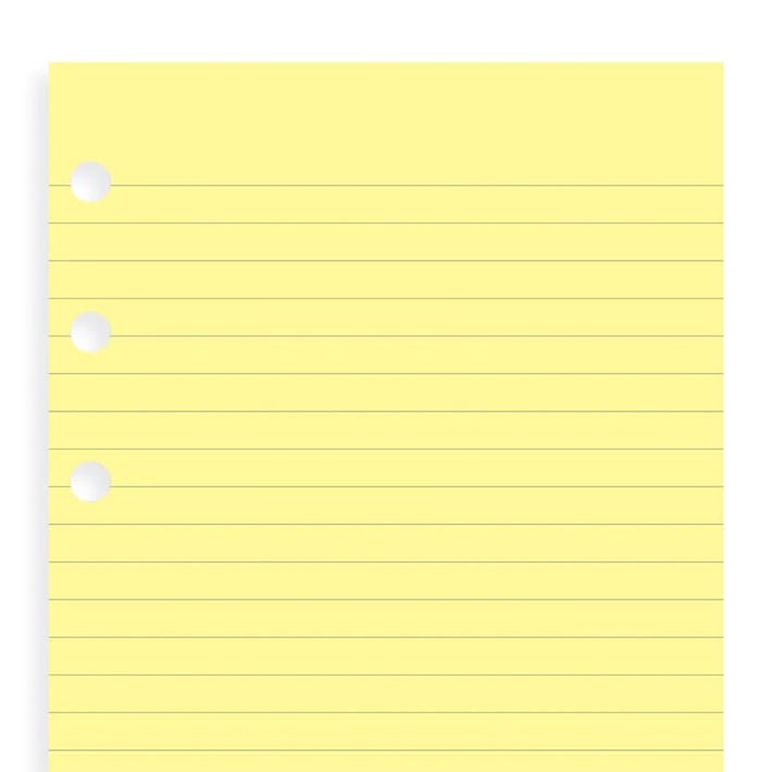 Filofax Пад за органайзер Personal, на редове, жълт