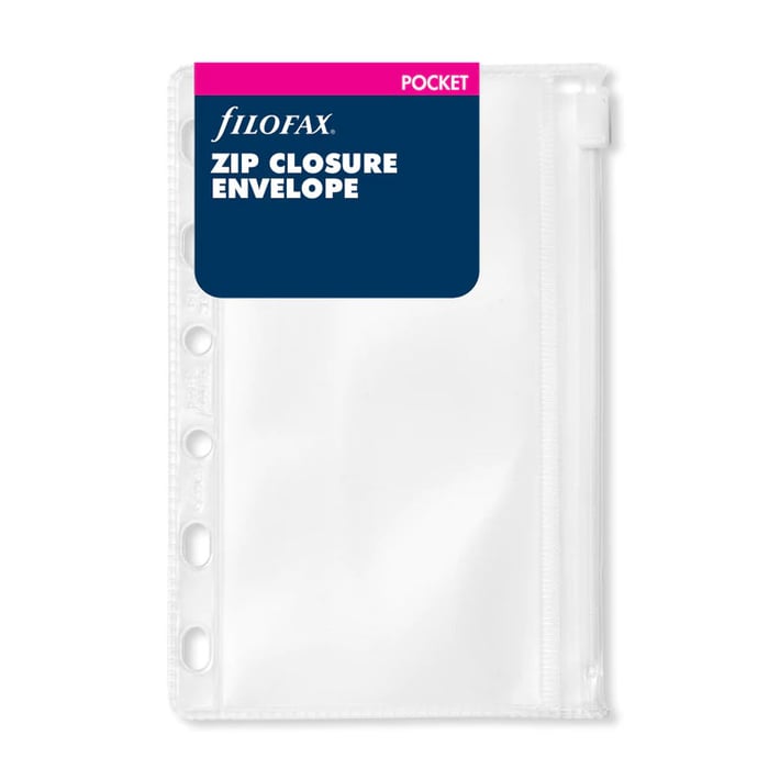 Filofax Плик за органайзер Pocket, с цип, прозрачен