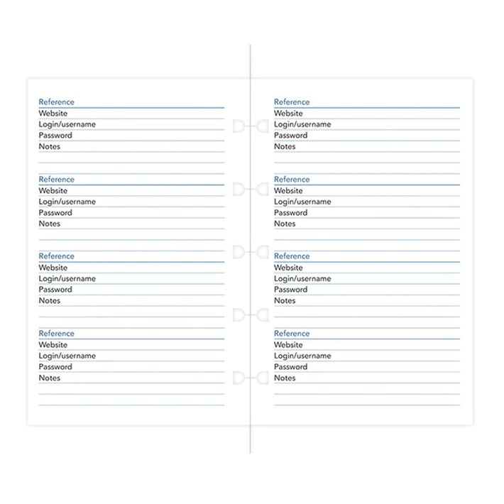 Filofax Пълнител за тефтер Pocket, за пароли