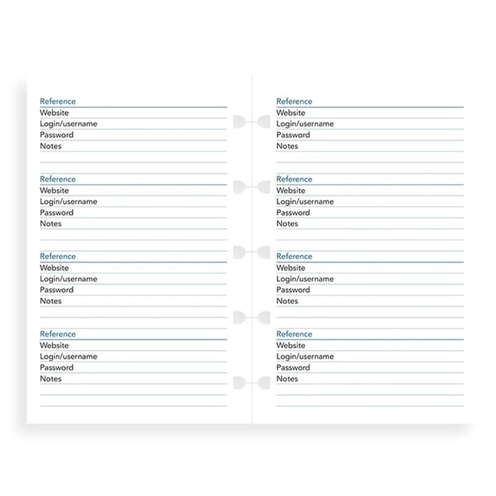 Filofax Пълнител за тефтер Pocket, за пароли