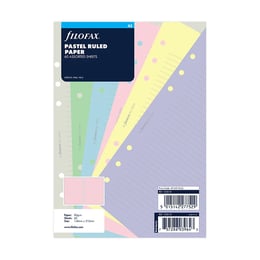 Filofax Пълнител за органайзер Pastel, А5, на редове, 6 цвята, асорти