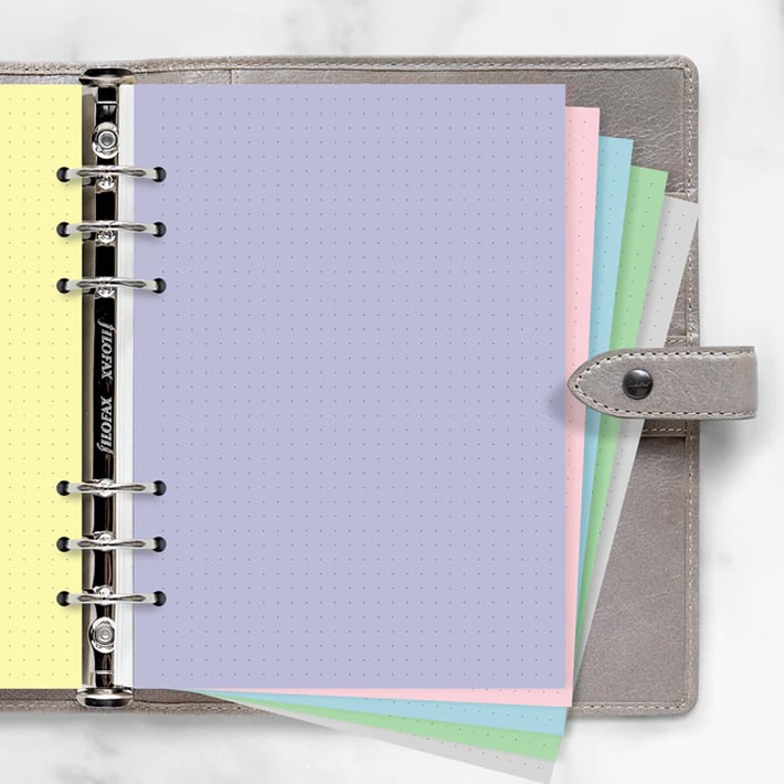 Filofax Пълнител за органайзер Pastel, А5, на точки, 6 цвята, асорти