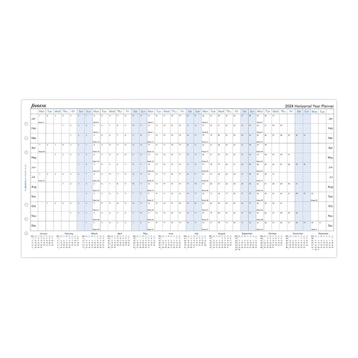 Filofax Пълнител за органайзер, А5, за 2024 година, 1 година на страница в разгъвка