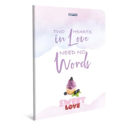 Gipta Sweet Love Тетрадка А4, бяла, широки редове, картонена корица, 60 листа
