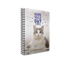 Gipta Тетрадка Catbook, бяла хартия, широки редове, PP корица, със спирала, А4, 80 листа