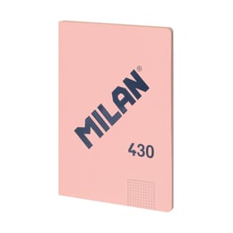 Milan Тетрадка 1918, А4, малки квадратчета, картонена корица, 48 листа, розова